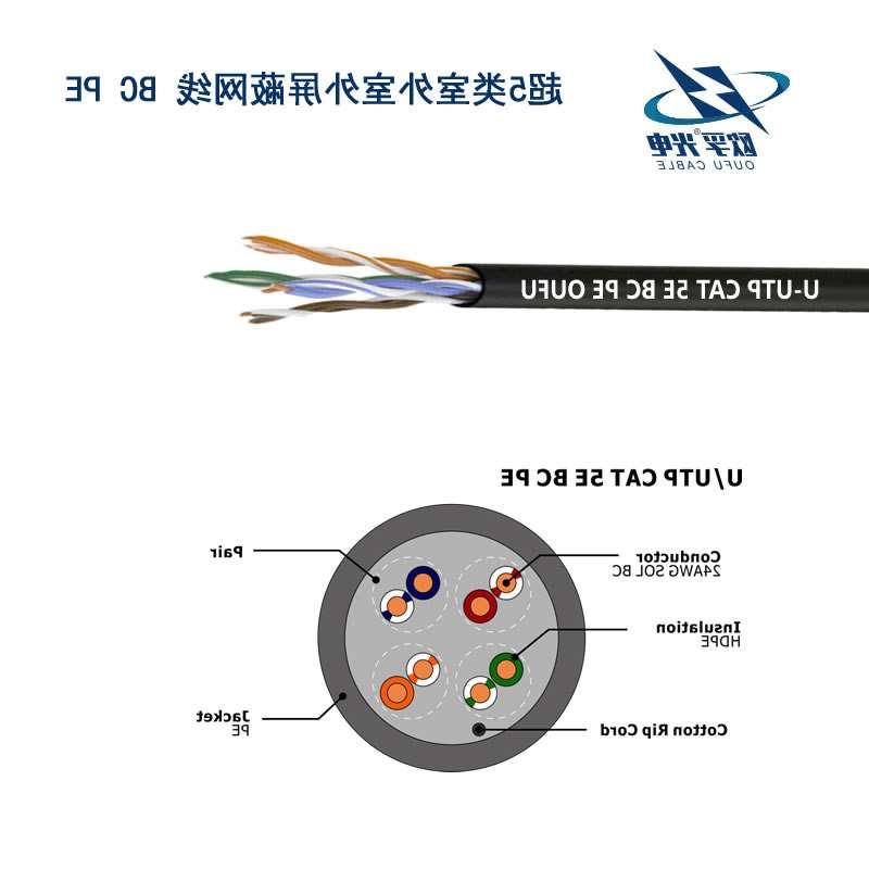 嘉兴市U/UTP超5类4对非屏蔽室外电缆(23AWG)